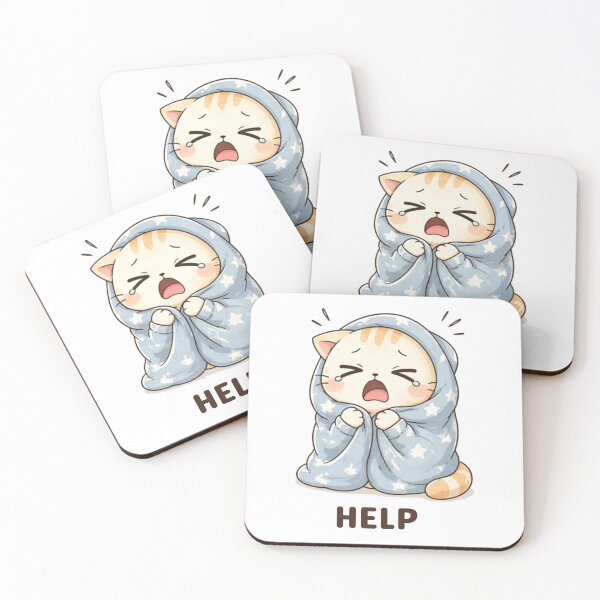 Item preview, Help Cat | Cute Kawaii Aesthetic | Emotional Breakdown Mood Design designed and sold by The Mood Index.