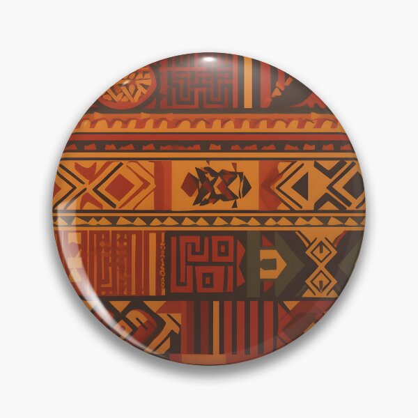 Item preview, Ember Tribe Mosaic – Bold Tribal Geometric Pattern in Burnt Orange and Earth Tones designed and sold by Hashola Designs.