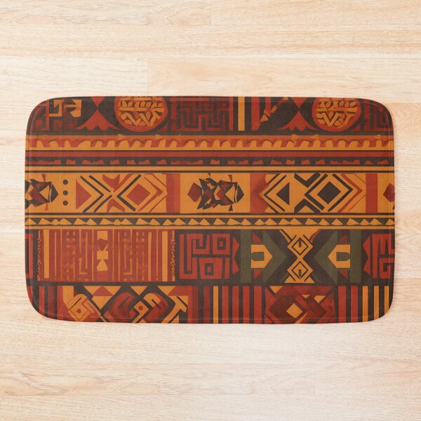 Item preview, Ember Tribe Mosaic – Bold Tribal Geometric Pattern in Burnt Orange and Earth Tones designed and sold by Hashola Designs.