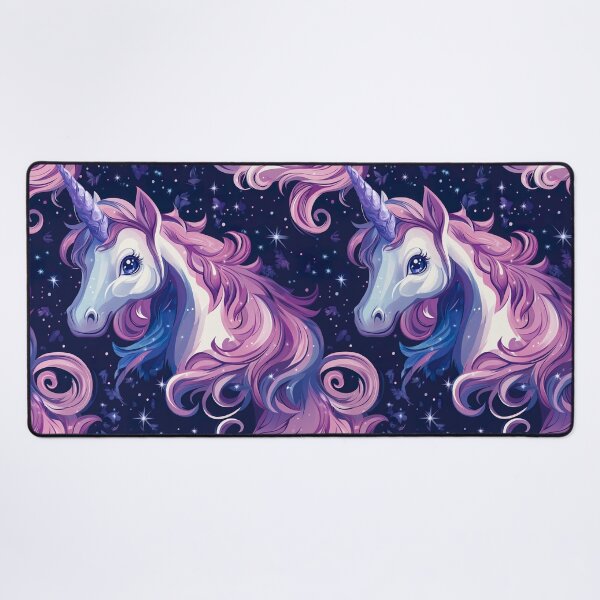 Item preview, Cute unicorn, picture book pattern, pink and purple colors, fantasy world, crystal horn. Seamless pattern designed and sold by Leylita Design.