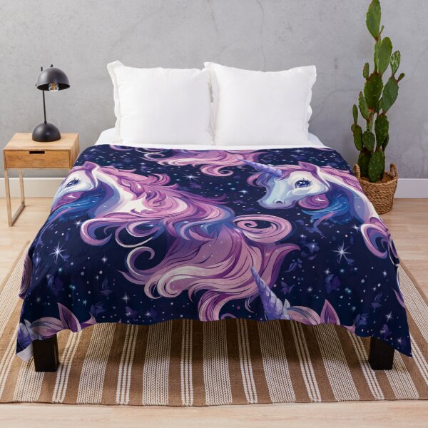 Item preview, Cute unicorn, picture book pattern, pink and purple colors, fantasy world, crystal horn. Seamless pattern designed and sold by Leylita Design.