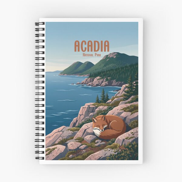 Item preview, Acadia National Park Vintage Red Fox Poster designed and sold by NeuralVibe.