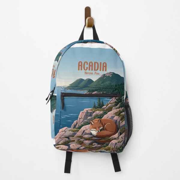 Item preview, Acadia National Park Vintage Red Fox Poster designed and sold by NeuralVibe.