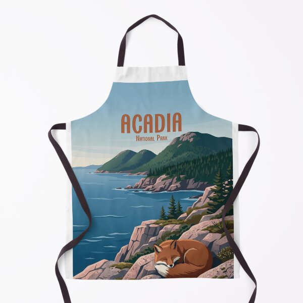 Item preview, Acadia National Park Vintage Red Fox Poster designed and sold by NeuralVibe.