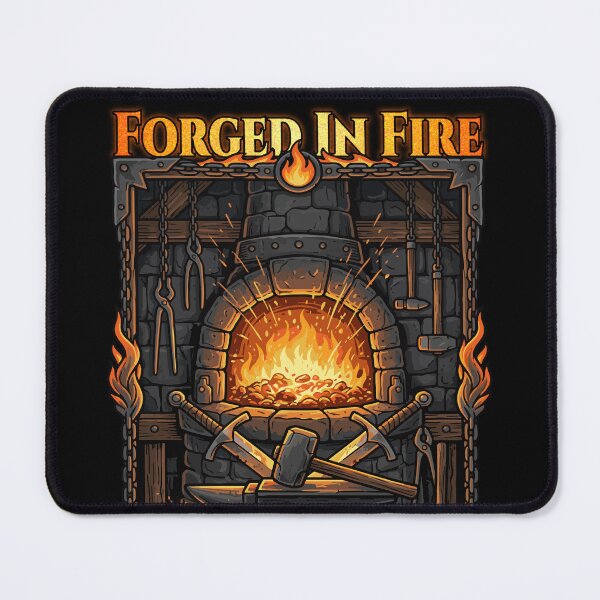 Item preview, Epic Forged in Fire Blacksmith Anvil and Swords Fantasy Art designed and sold by AmazingEG.