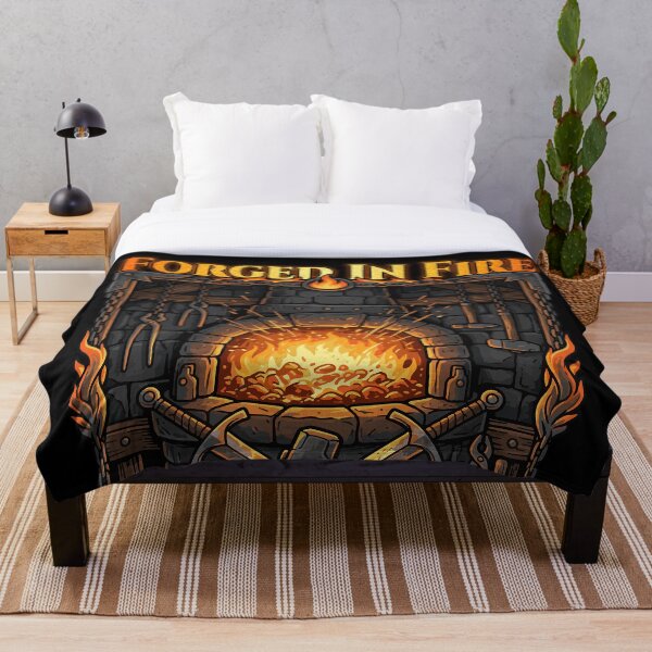 Item preview, Epic Forged in Fire Blacksmith Anvil and Swords Fantasy Art designed and sold by AmazingEG.