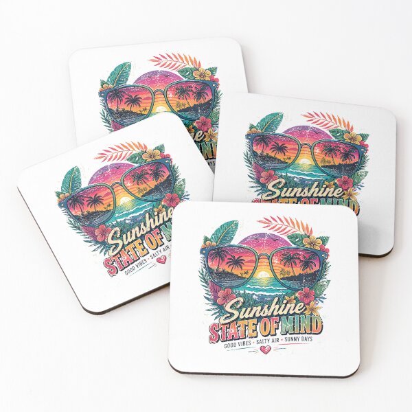 Item preview, Sunshine State of Mind Beach Sunset Sunglasses - Tropical Summer Vibes Design designed and sold by KymeraStudio25.