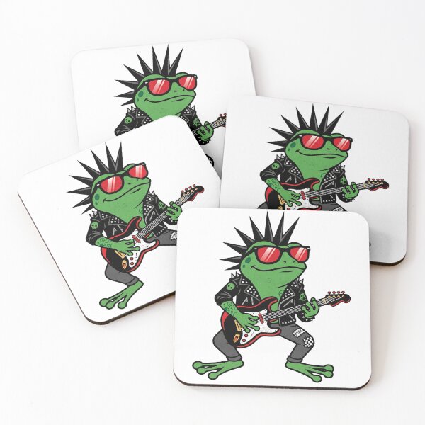 Item preview, Punk Rock Frog Guitar Cool Cartoon designed and sold by FreshVibe Prints.