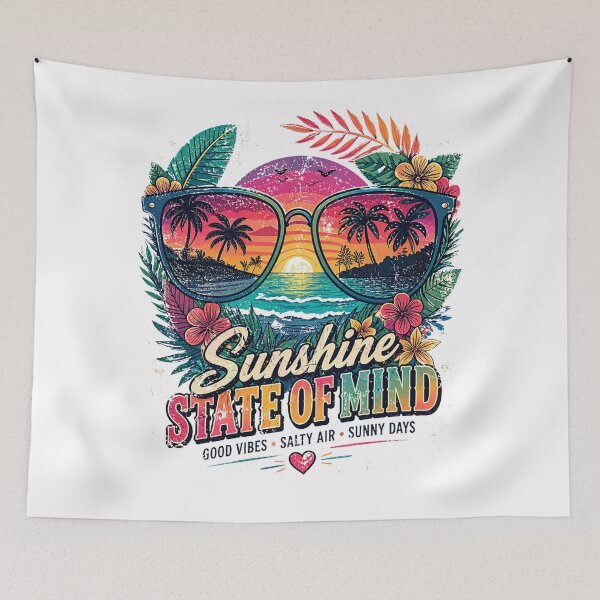 Item preview, Sunshine State of Mind Beach Sunset Sunglasses - Tropical Summer Vibes Design designed and sold by KymeraStudio25.