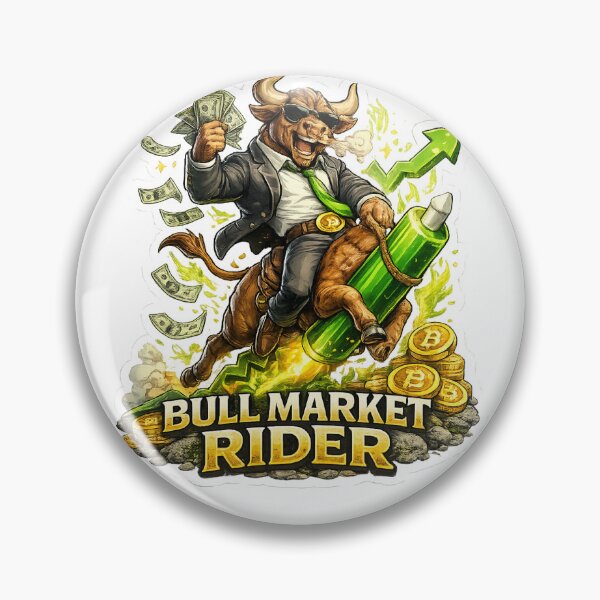 Item preview, Bull Market Rider Sticker – Funny Trader Bull Crypto Art designed and sold by Puraenergia Stickers.