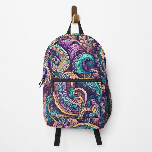 Item preview, Purple Teal Gold Paisley Boho Pattern Art designed and sold by Apex Designs.