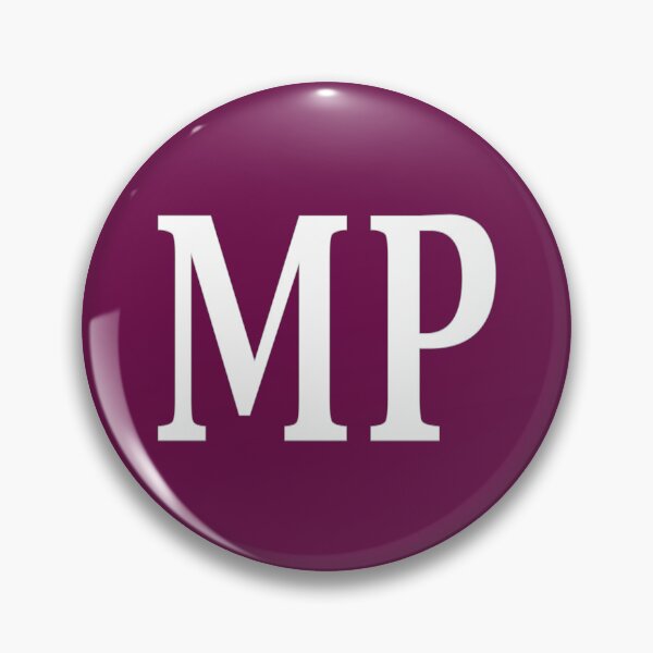 Item preview, MP Initials Monogram Elegant White Letters designed and sold by Jeallan Designs.