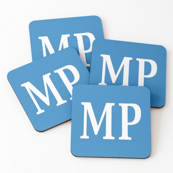 Item preview, MP Initials Monogram Elegant White Letters designed and sold by Jeallan Designs.