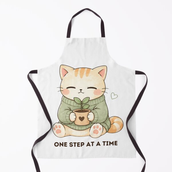 Item preview, One Step at a Time Cat | Cute Kawaii Aesthetic | Motivational Healing Design designed and sold by The Mood Index.