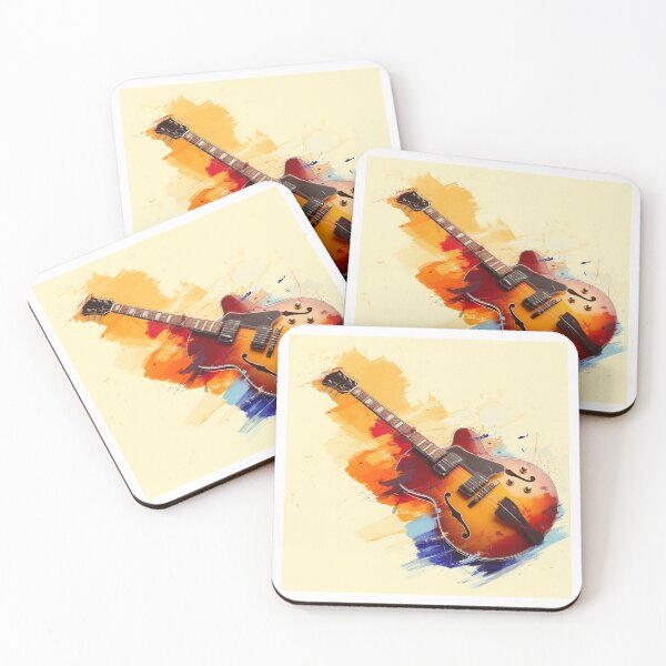 Item preview, semi hollow Jazz guitar painting artwork designed and sold by gut2000.