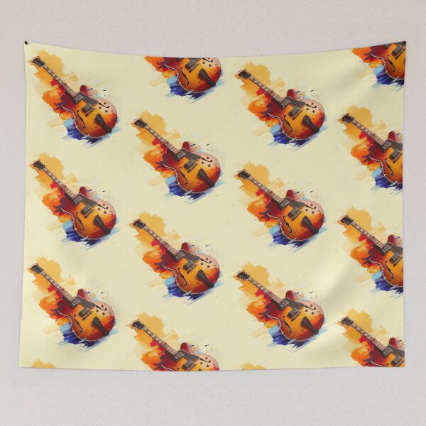 Item preview, semi hollow Jazz guitar painting artwork designed and sold by gut2000.