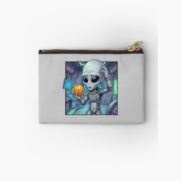 Item preview, Confused Grey Alien Holding An Orange designed and sold by Sunkhung.