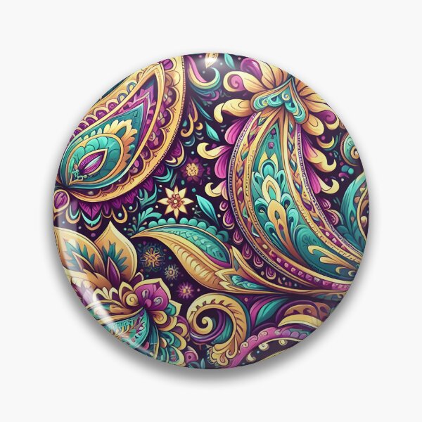 Item preview, Purple Teal Paisley Floral Boho Pattern Art designed and sold by Apex Designs.