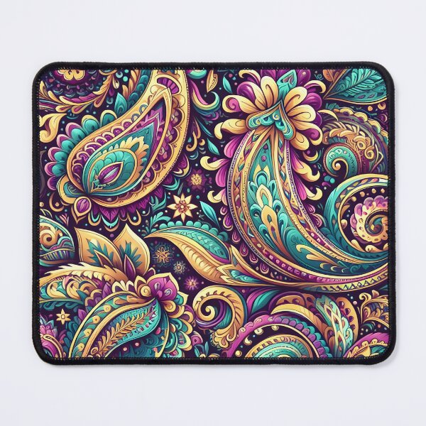Item preview, Purple Teal Paisley Floral Boho Pattern Art designed and sold by Apex Designs.
