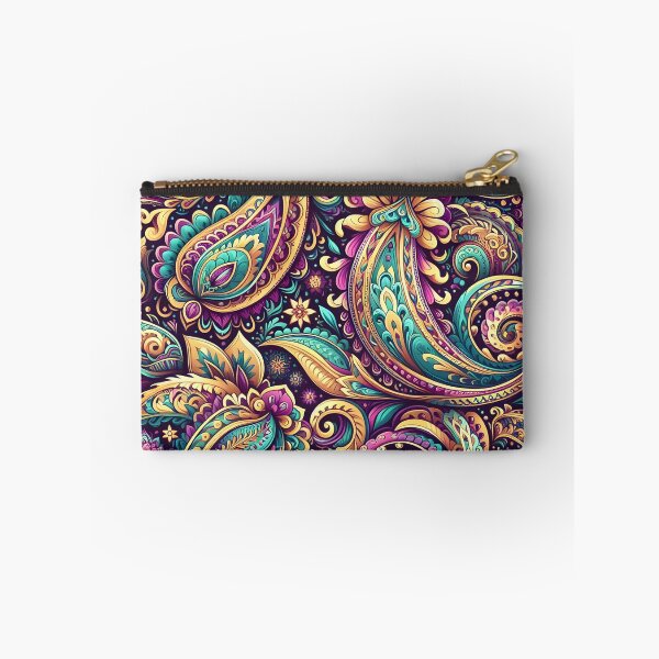 Item preview, Purple Teal Paisley Floral Boho Pattern Art designed and sold by Apex Designs.