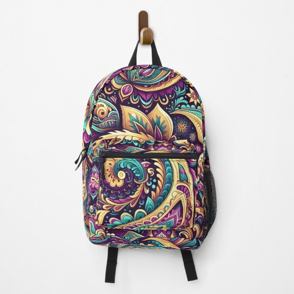 Item preview, Purple Teal Paisley Floral Boho Pattern Art designed and sold by Apex Designs.