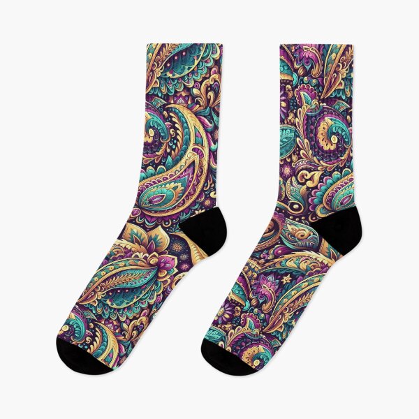 Item preview, Purple Teal Paisley Floral Boho Pattern Art designed and sold by Apex Designs.