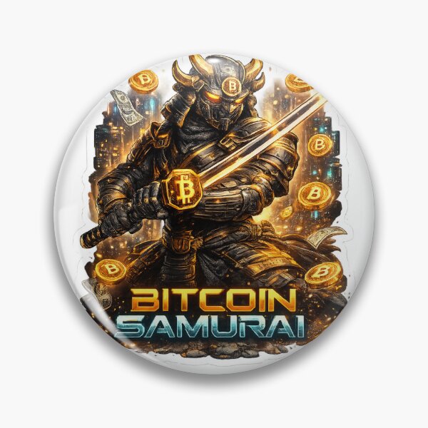Item preview, Bitcoin Samurai Sticker – Cyberpunk Crypto Warrior Art designed and sold by Puraenergia Stickers.