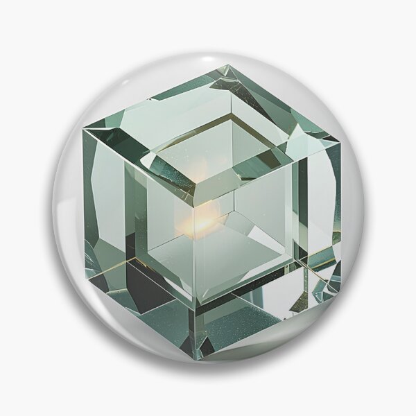 Item preview, Isolated Glass Cube with Precise Emerald Cut Facets and Internal Glowing Light designed and sold by Art-Ulas.
