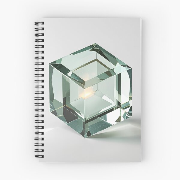 Item preview, Isolated Glass Cube with Precise Emerald Cut Facets and Internal Glowing Light designed and sold by Art-Ulas.