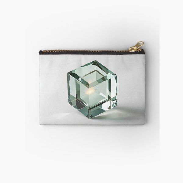 Item preview, Isolated Glass Cube with Precise Emerald Cut Facets and Internal Glowing Light designed and sold by Art-Ulas.