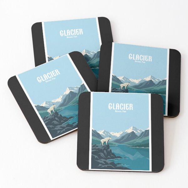 Item preview, Glacier National Park Vintage Mountain Goat designed and sold by NeuralVibe.