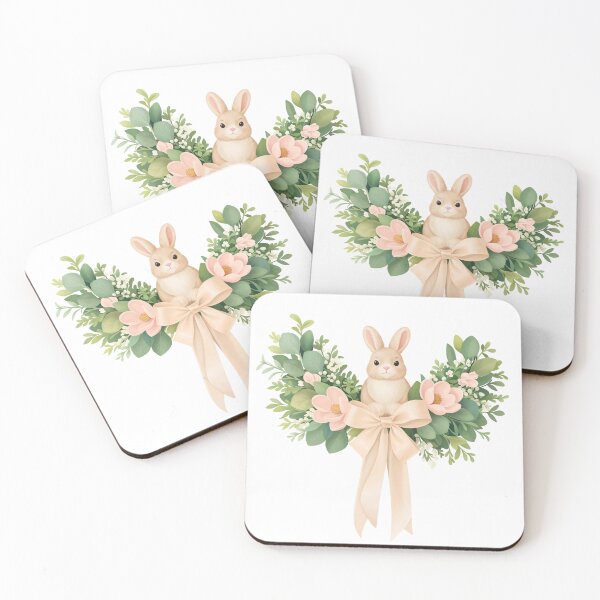Item preview, Cute Bunny in Spring Floral Wreath designed and sold by katemaxi.