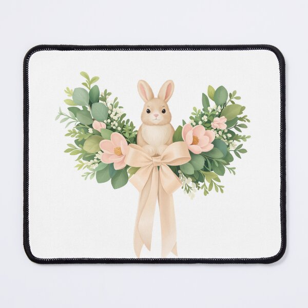 Item preview, Cute Bunny in Spring Floral Wreath designed and sold by katemaxi.