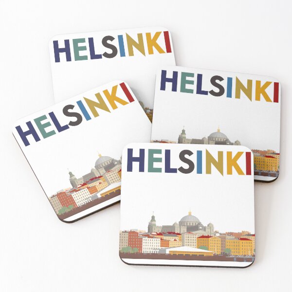 Item preview, Helsinki Finland – Retro City Skyline Travel Poster with Cathedral and Harbor designed and sold by OzzFrequency.