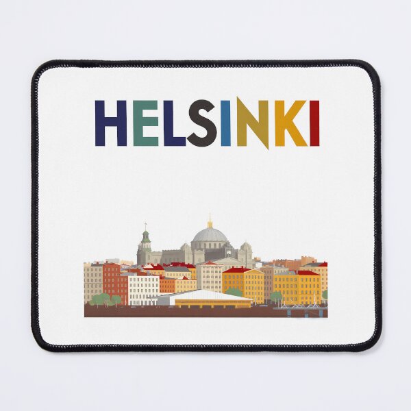 Item preview, Helsinki Finland – Retro City Skyline Travel Poster with Cathedral and Harbor designed and sold by OzzFrequency.
