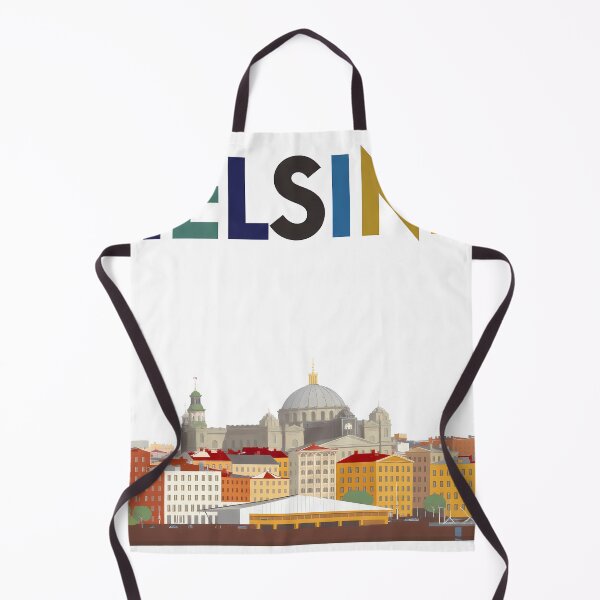 Item preview, Helsinki Finland – Retro City Skyline Travel Poster with Cathedral and Harbor designed and sold by OzzFrequency.