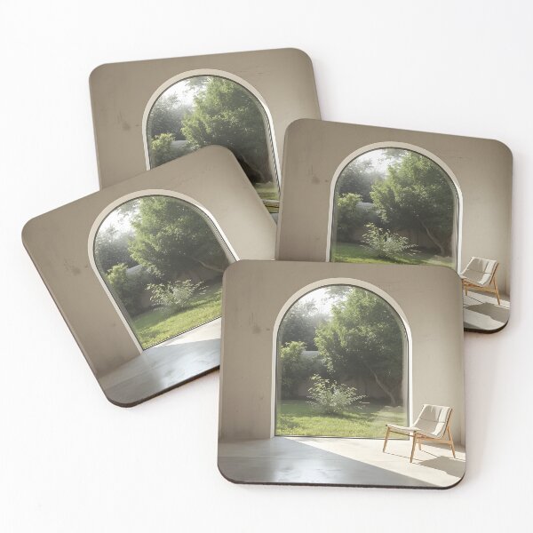 Item preview, Minimalist Brutalist Zen Interior - Morning Sunlight through Arched Window designed and sold by Art-Ulas.