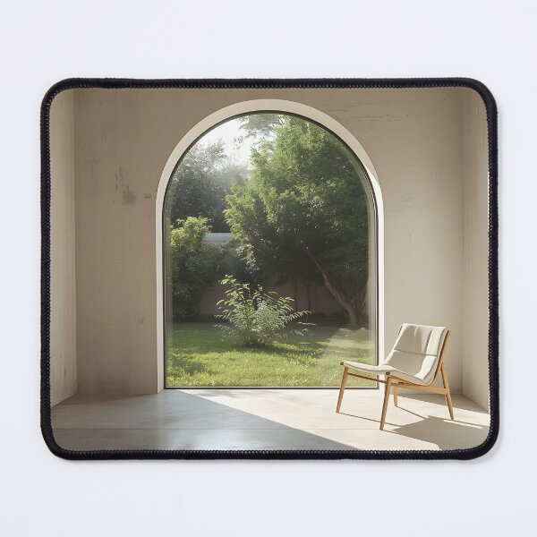 Item preview, Minimalist Brutalist Zen Interior - Morning Sunlight through Arched Window designed and sold by Art-Ulas.