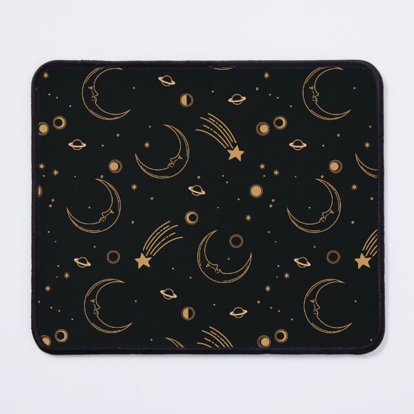 Item preview, Gold Celestial Moon & Shooting Stars Planets Pattern – Black and Gold Luxury Aesthetic, Night Sky Galaxy Design, Elegant Cosmic Illustration designed and sold by trendieprints.