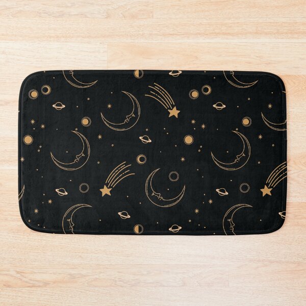 Item preview, Gold Celestial Moon & Shooting Stars Planets Pattern – Black and Gold Luxury Aesthetic, Night Sky Galaxy Design, Elegant Cosmic Illustration designed and sold by trendieprints.