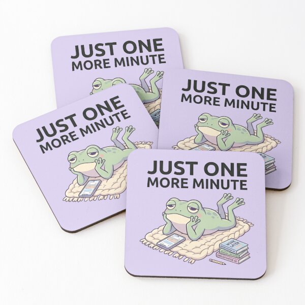 Item preview, Just One More Minute Frog Meme Shirt – Funny Lazy Phone Scrolling Frog designed and sold by ZyxDes.