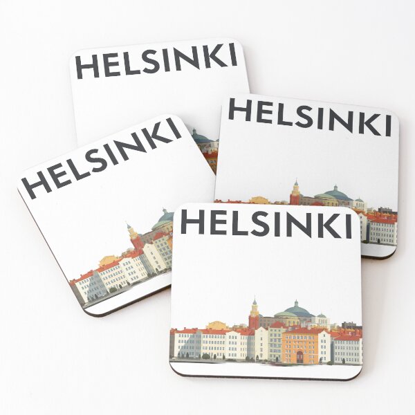 Item preview, Helsinki Finland – Retro City Skyline Travel Poster with Cathedral and Harbor designed and sold by OzzFrequency.