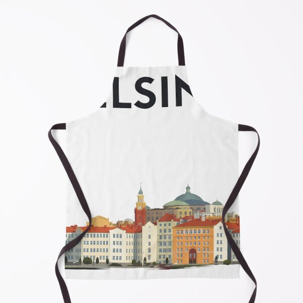 Item preview, Helsinki Finland – Retro City Skyline Travel Poster with Cathedral and Harbor designed and sold by OzzFrequency.