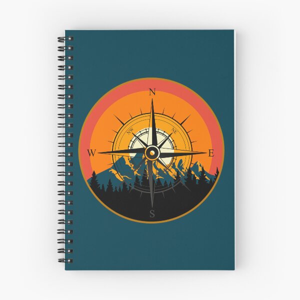 Item preview, Mountain Forest Orange Sunset Compass Design designed and sold by Vileprint.