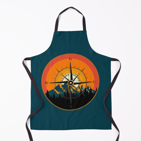 Item preview, Mountain Forest Orange Sunset Compass Design designed and sold by Vileprint.