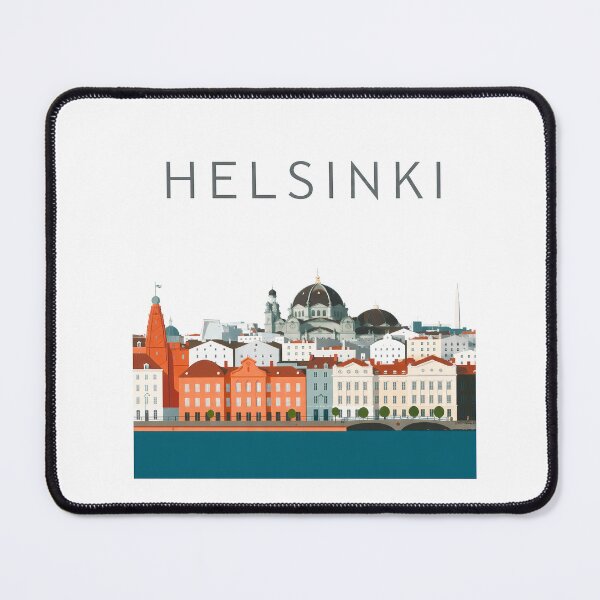Item preview, Helsinki Finland – Retro City Skyline Travel Poster with Cathedral and Harbor designed and sold by OzzFrequency.