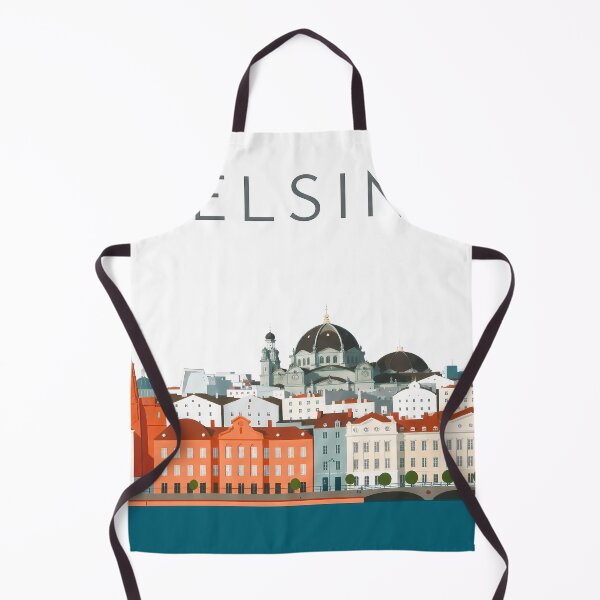 Item preview, Helsinki Finland – Retro City Skyline Travel Poster with Cathedral and Harbor designed and sold by OzzFrequency.