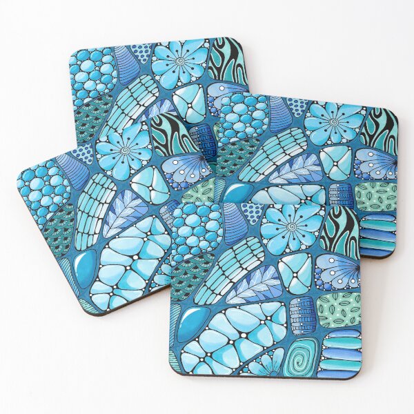 Item preview, Blue abstract doodle designed and sold by Doodleofnono.