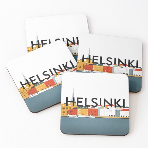 Item preview, Helsinki Finland – Retro City Skyline Travel Poster with Cathedral and Harbor designed and sold by OzzFrequency.