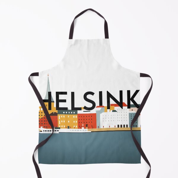 Item preview, Helsinki Finland – Retro City Skyline Travel Poster with Cathedral and Harbor designed and sold by OzzFrequency.